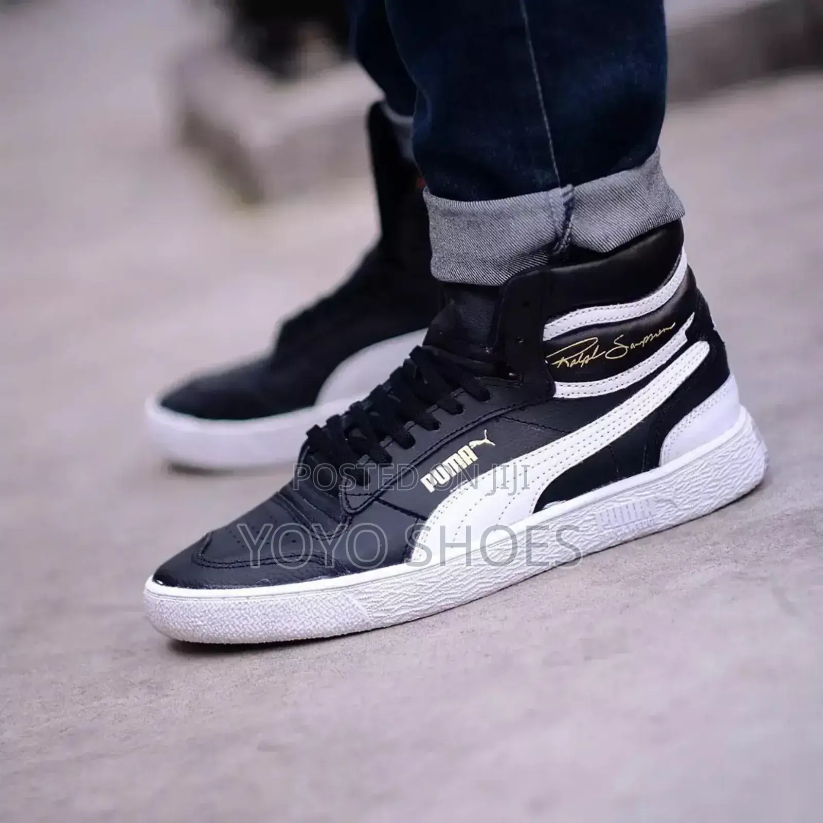 Puma Ralph Sampson Mid Black Fashion Shoes