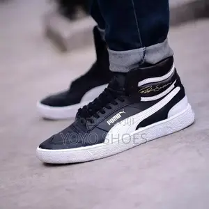 Puma Ralph Sampson Mid Black Fashion Shoes