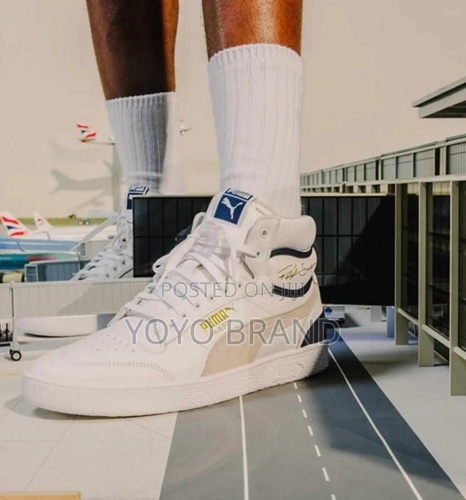 Puma Mid Ralph Sampson White /Blue Fashion Sneaker