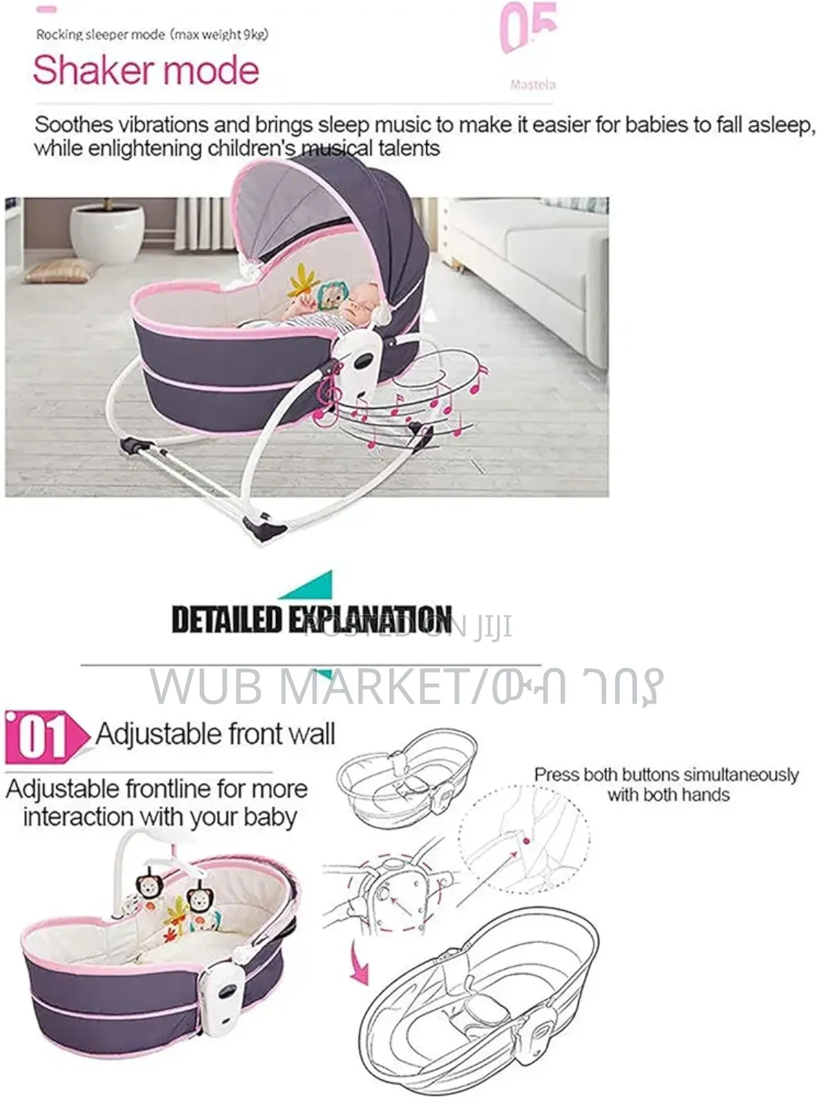 Mastela 5 in 1 Rocker Bassinet