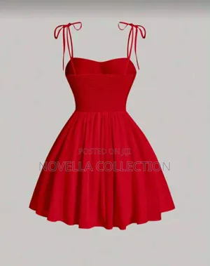 Women's Red Color Dress for Valentines Day Spaghetti Strap Backless