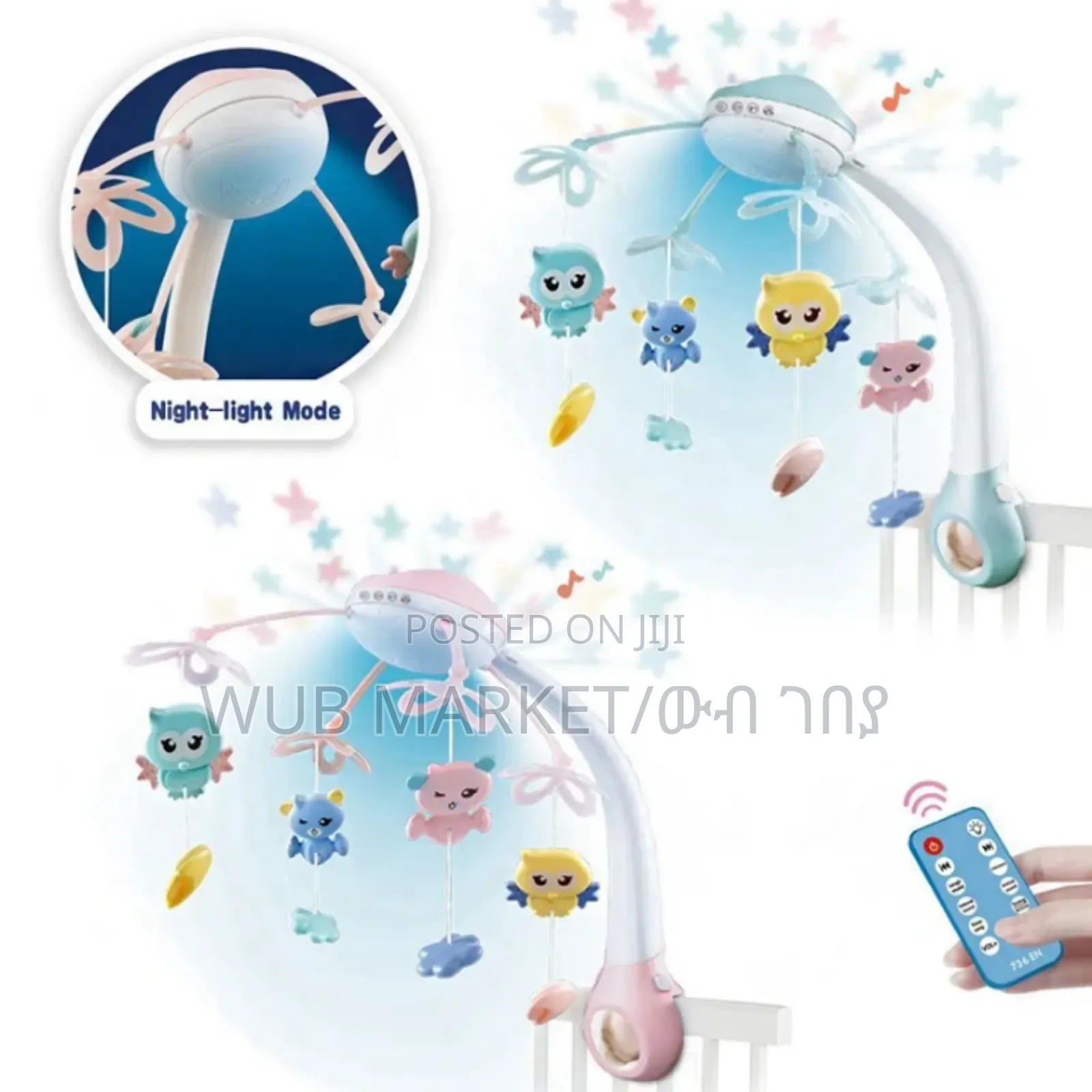 Projection and Night Light Remote Control Bed Bell