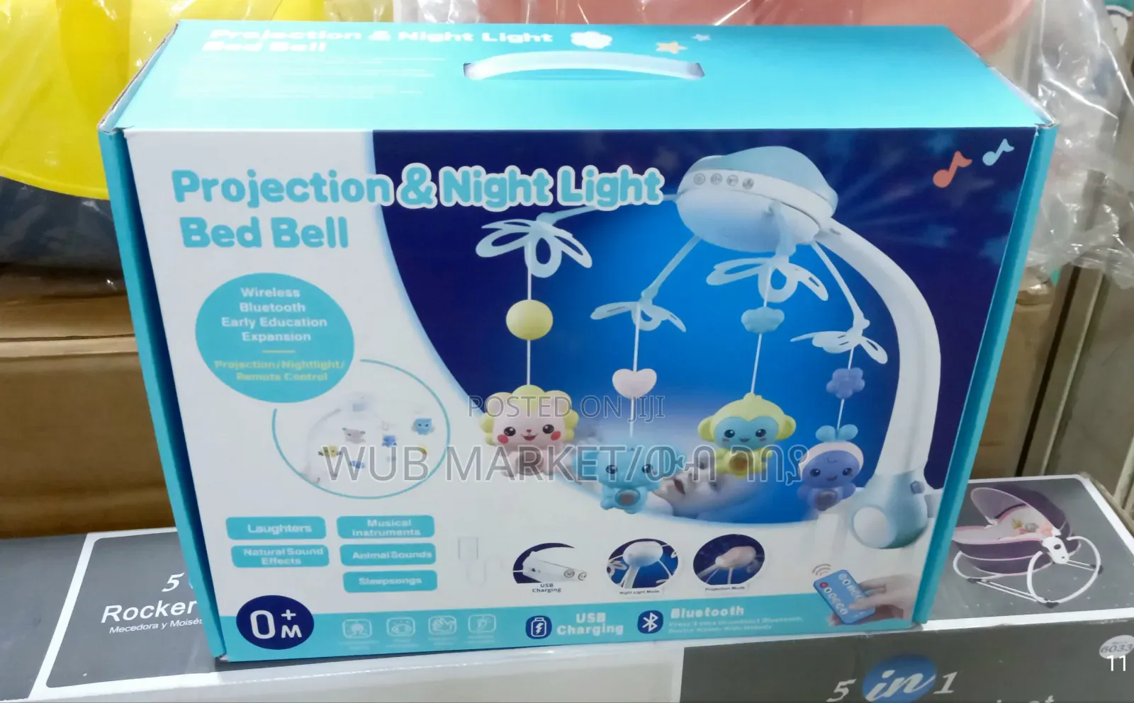 Projection and Night Light Remote Control Bed Bell