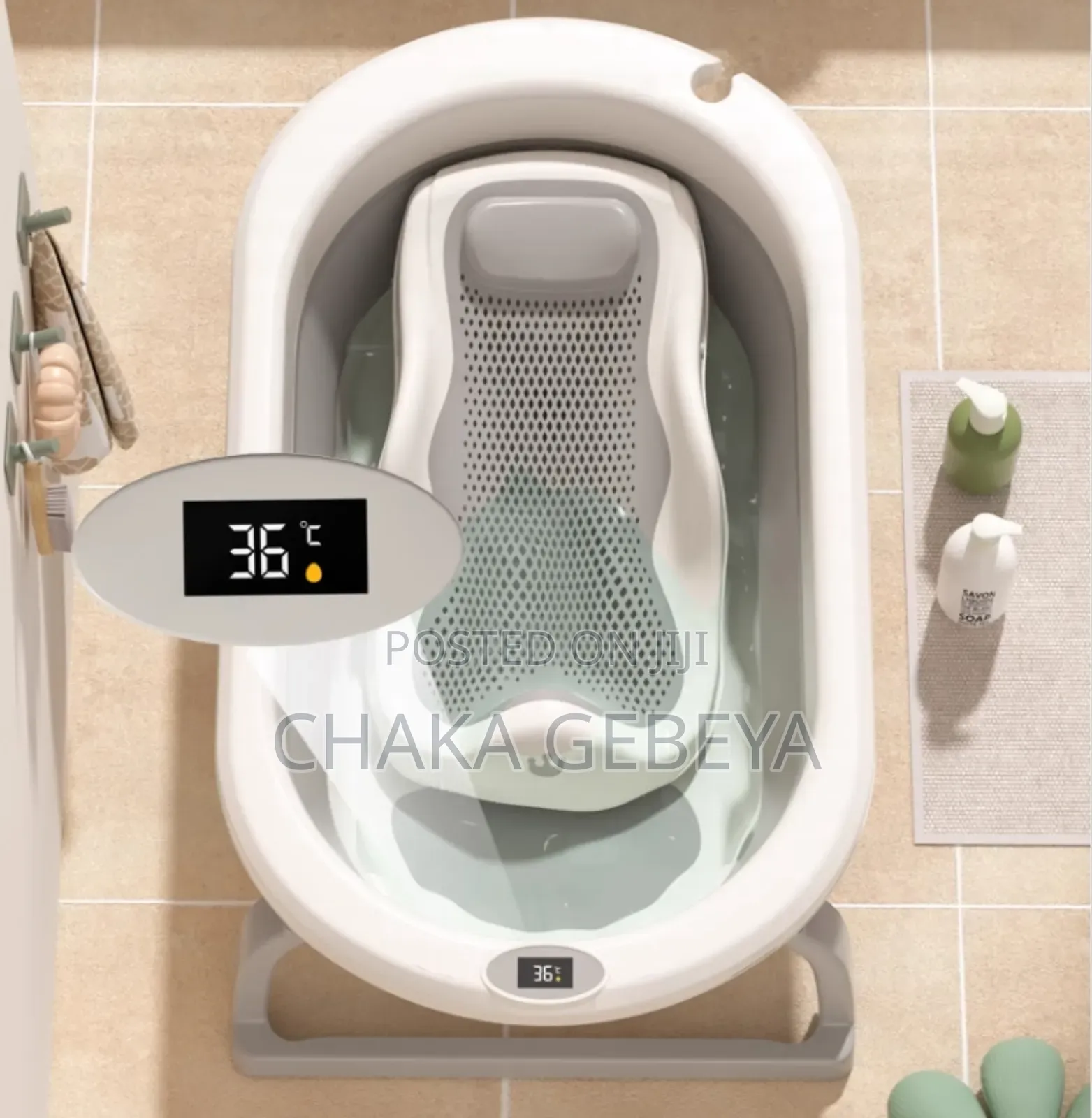 Complete Bath Tub + Scoop + Bucket + Strainer in One Collapsible Kit