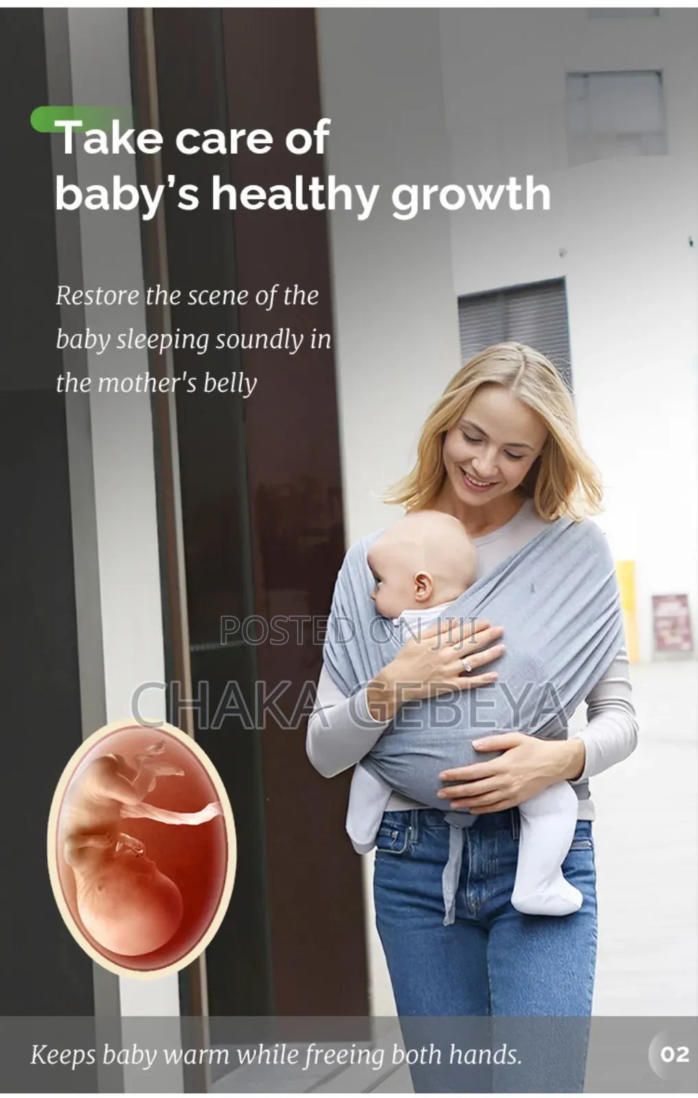 Premium Ring Sling Baby Wrap Carrier - Ergonomic Adjustable