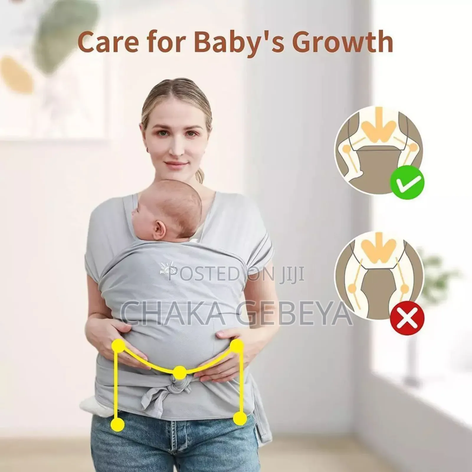 Premium Ring Sling Baby Wrap Carrier - Ergonomic Adjustable