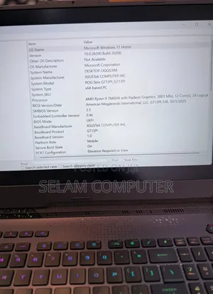 New Laptop Asus ROG Strix G16 G614 16GB AMD Ryzen 9 HDD+SSD 1T