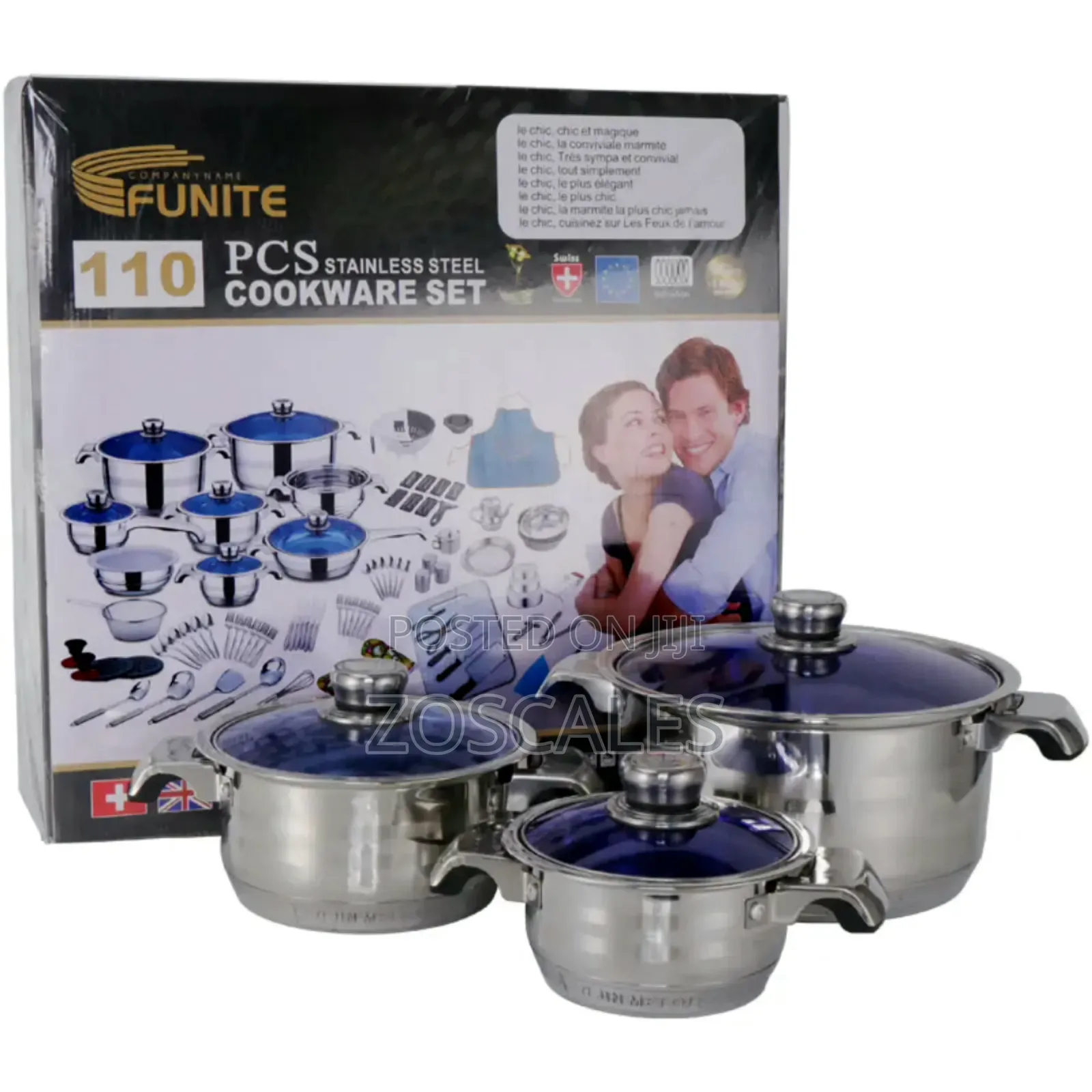 110pcs Stainless Steel Cookware Set