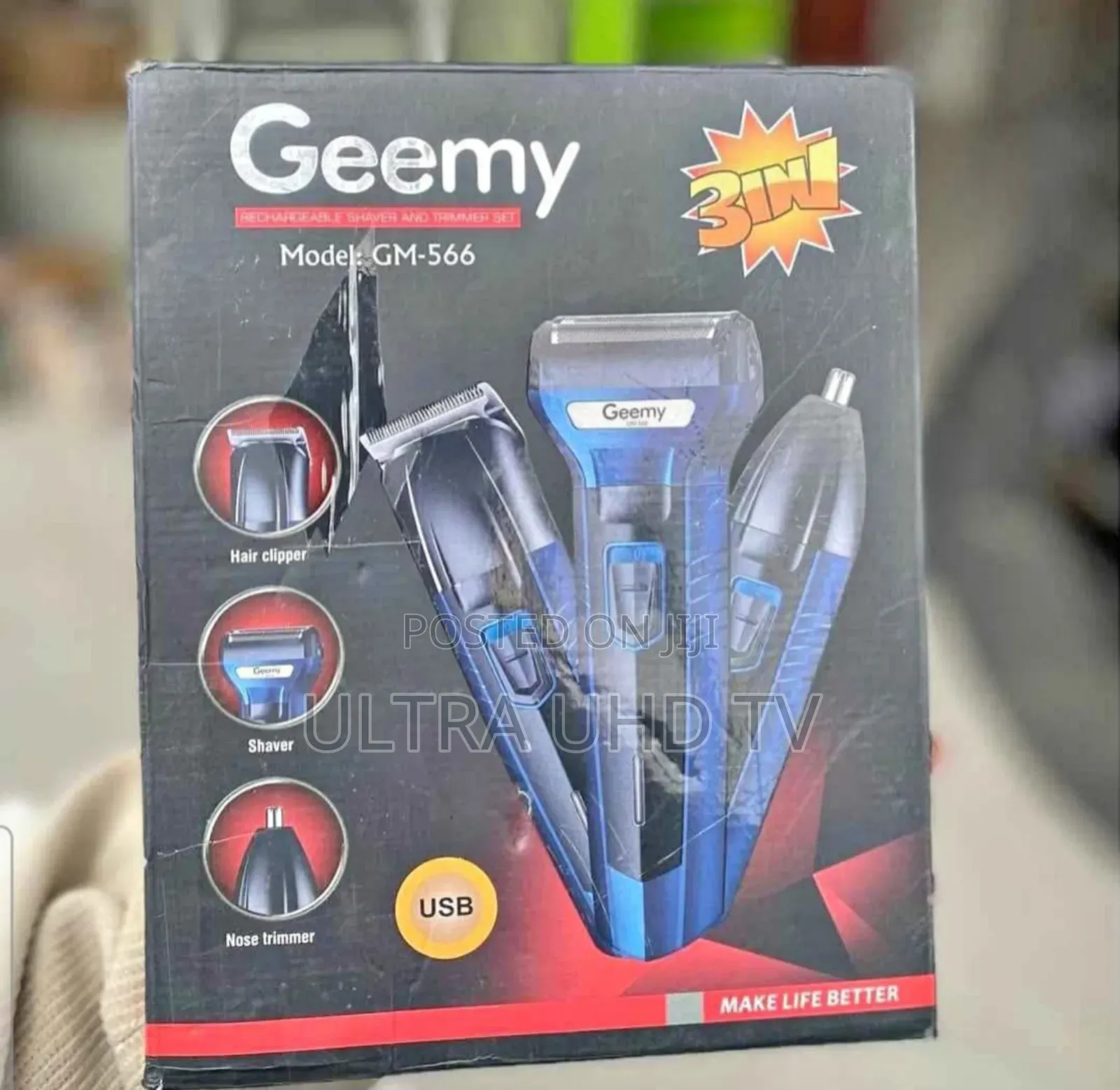Geemy Gm-566 Rechargeable Shaver and Trimmer Set.