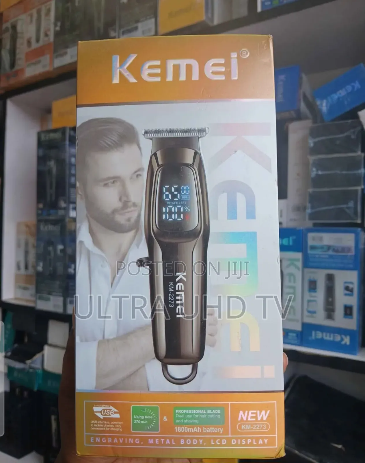 የቅርፅ ማሽን Kemei Km-2273 Professional Hair Clipper. It Features