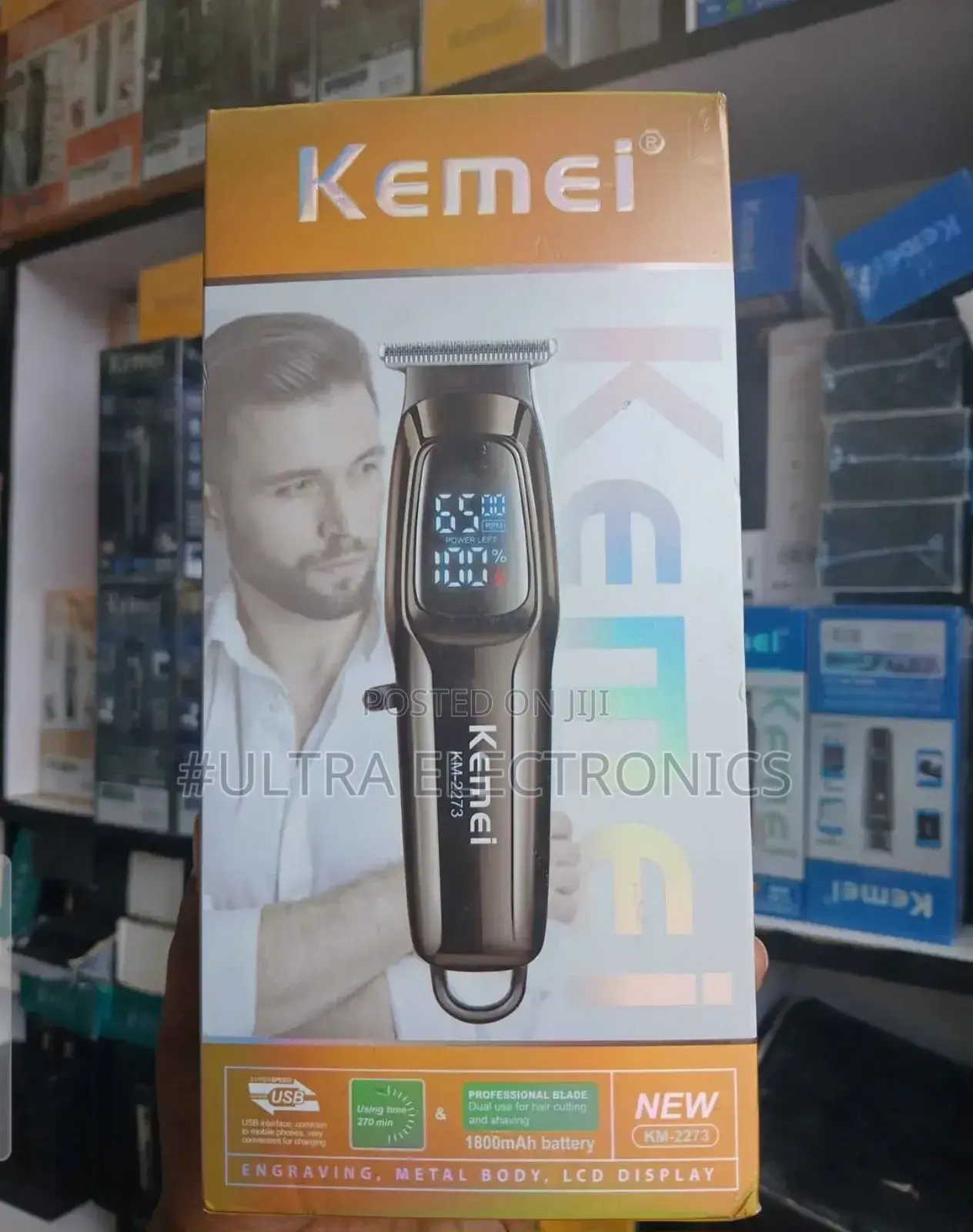 የቅርፅ ማሽን Kemei Km-2273 Professional Hair Clipper. It Features
