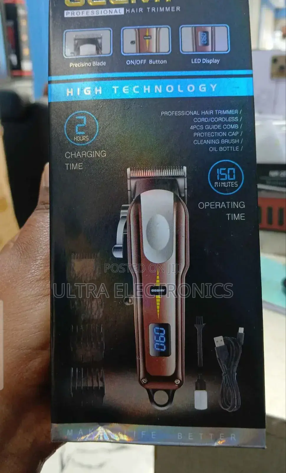 የቅርፅ ማሽን Geemy Gm-6008 Professional Rechargeable Hair Clipper.