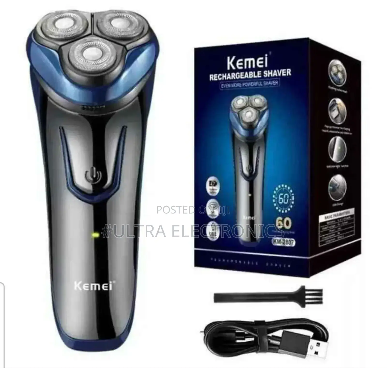 ሼቨር Kemei Km-2807 Rechargeable Electric Shaver.