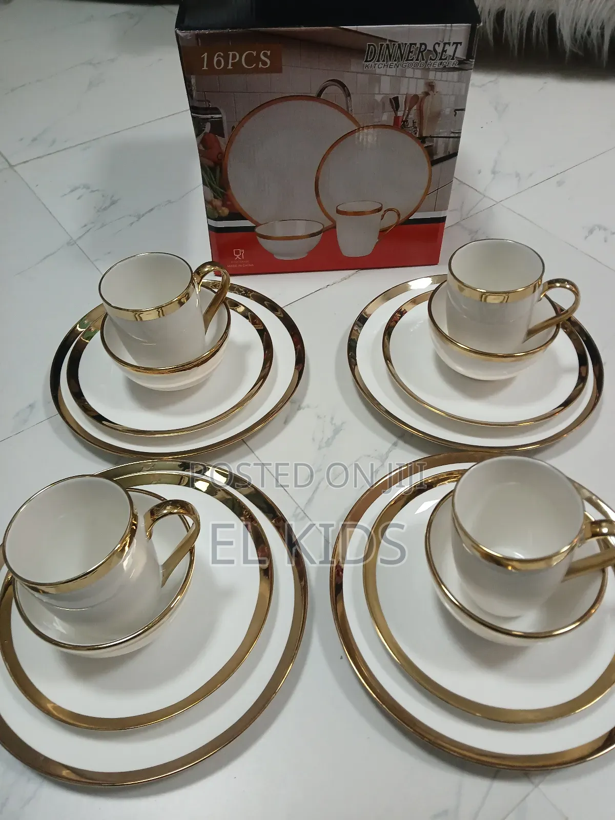 Dinner Set 16 PCS Gold and Silver Color