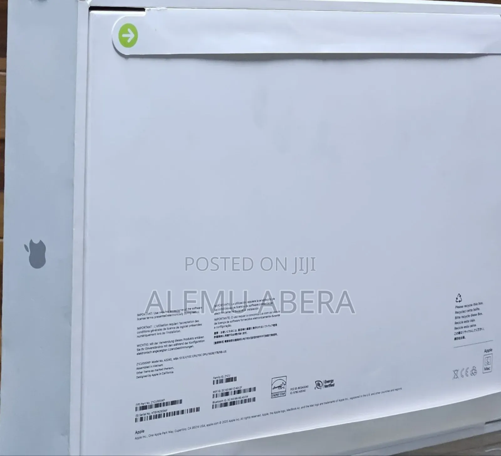 New Laptop Apple MacBook Air 2025 M4 13-Inch 16GB Apple M4 SSD 1T