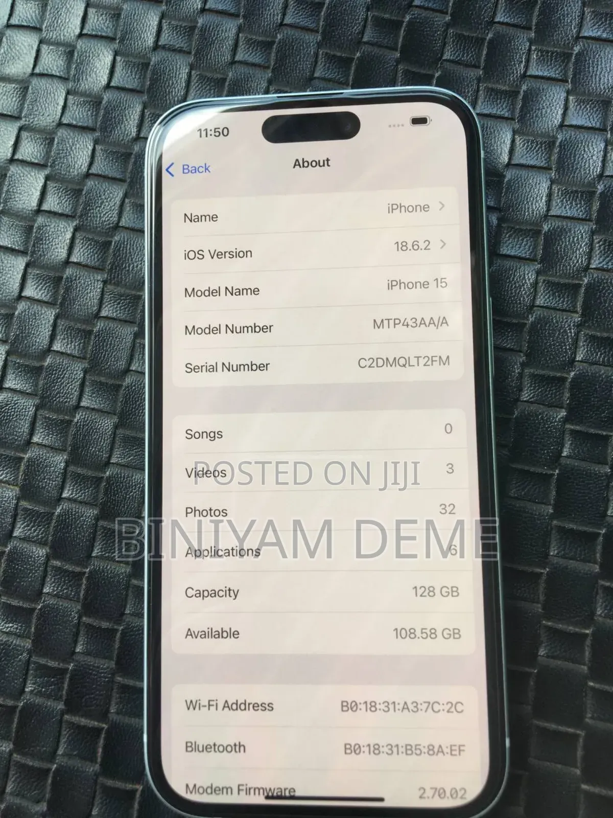 New Apple iPhone 15 128 GB White