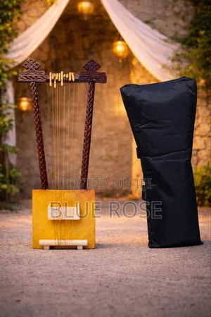 በመጠኑ ያገለገለ በገና ከነ ቦርሳው