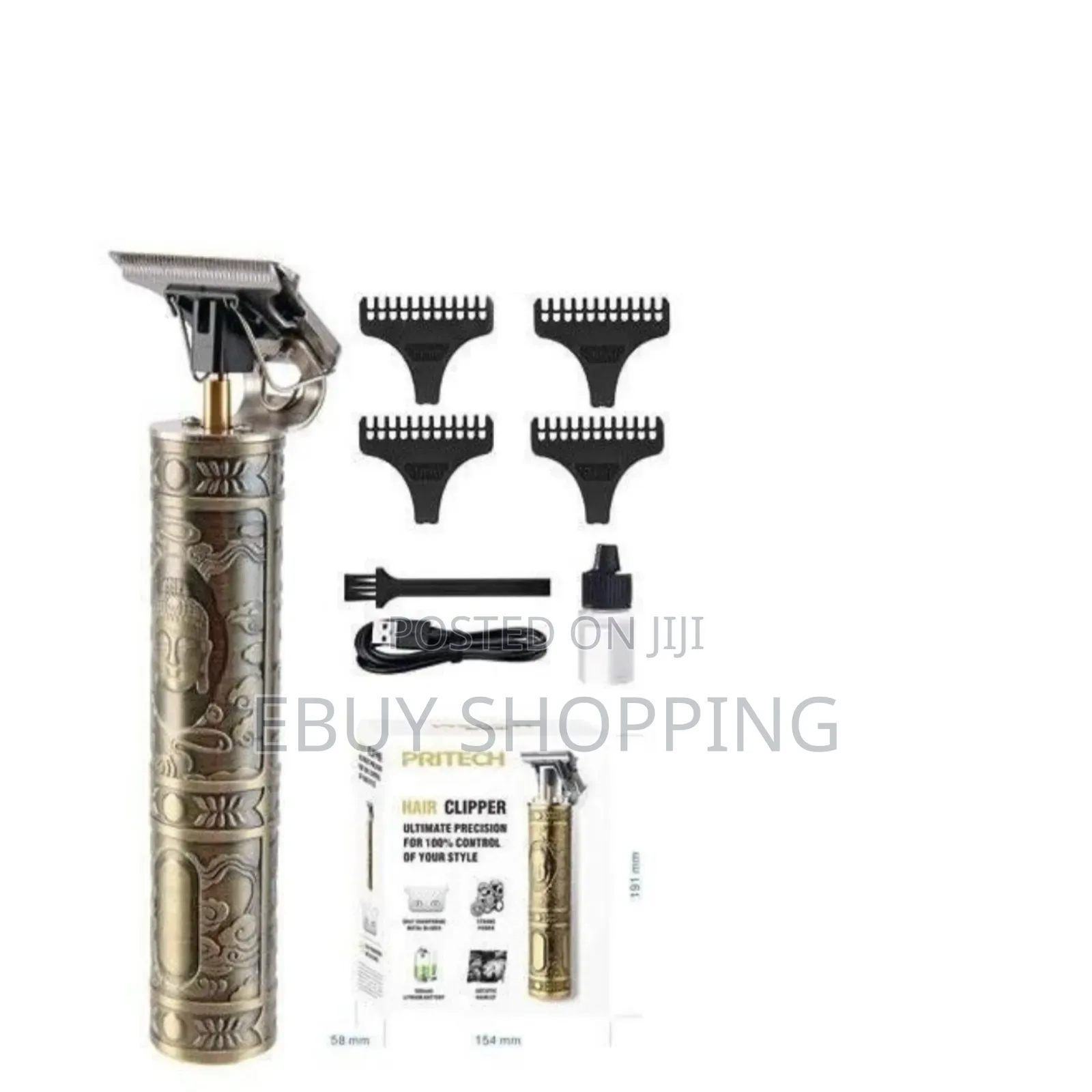 Usb-C Rechargeable Hair Trimmer | Powerful Motor Steel Cutter Head