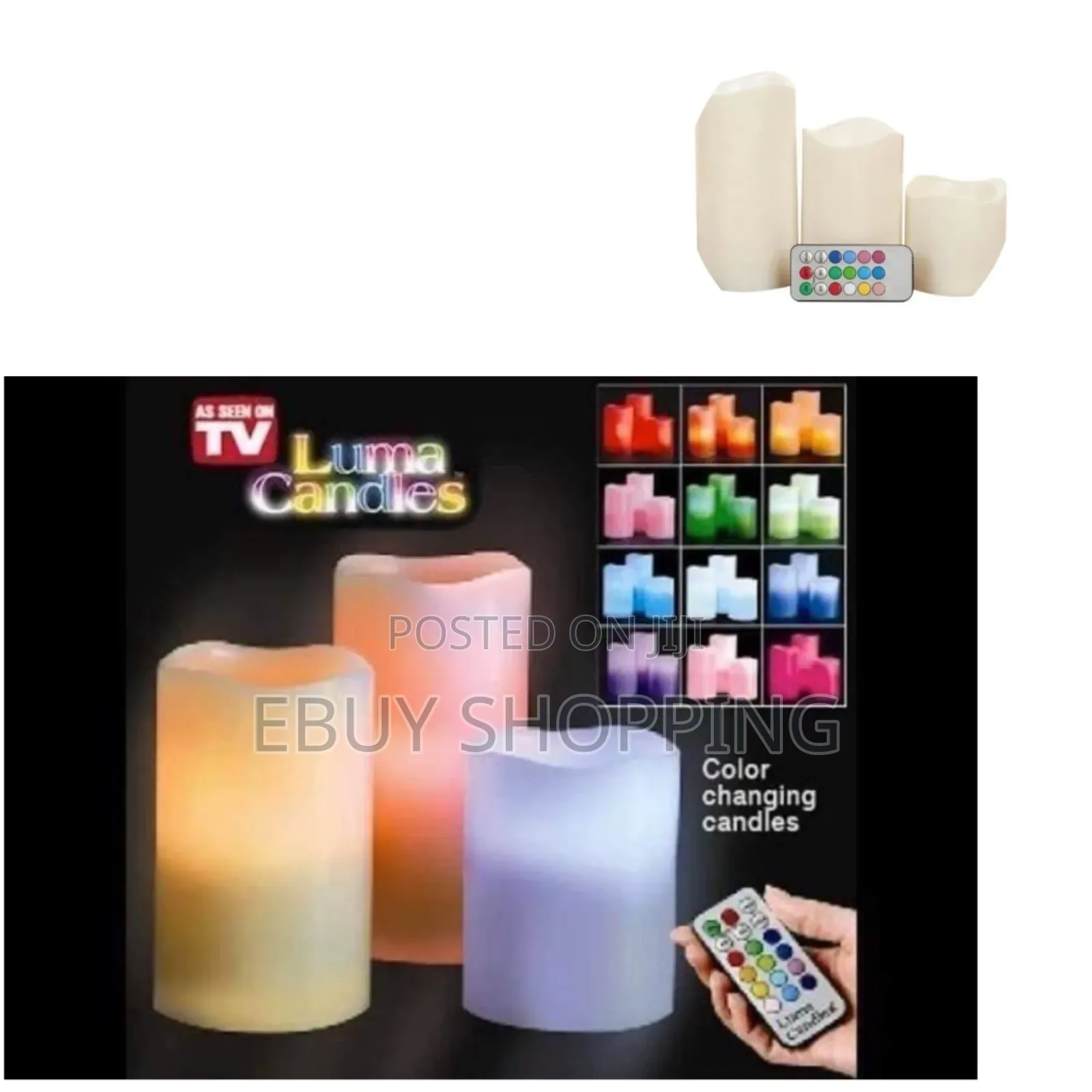 Set of 3 Remote Control Flameless Candles – Color Changing