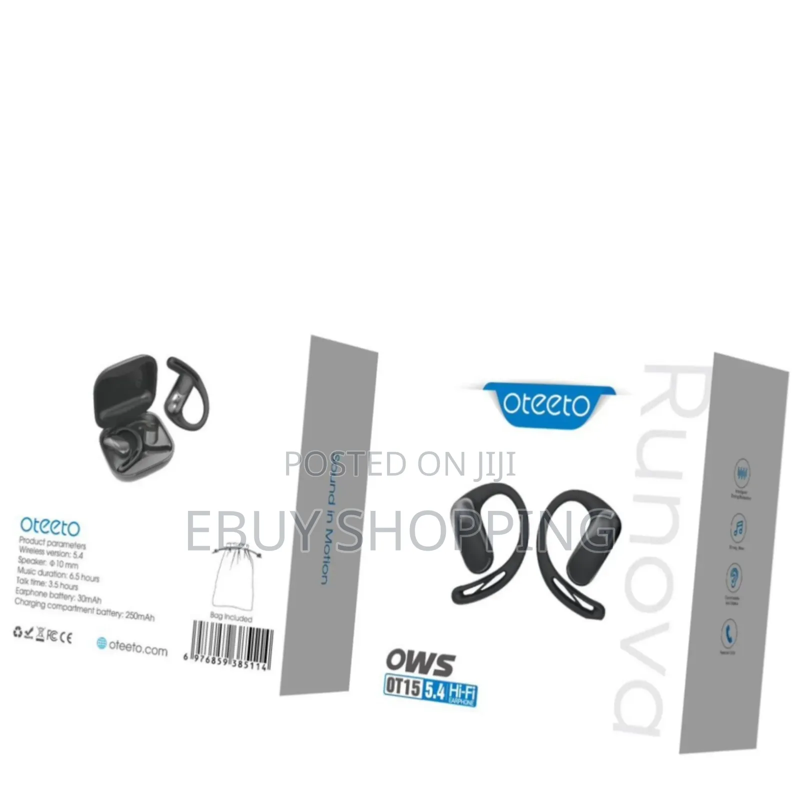 Oteeto Runova Bluetooth 5.4 Earphones – Open-Ear Comfort