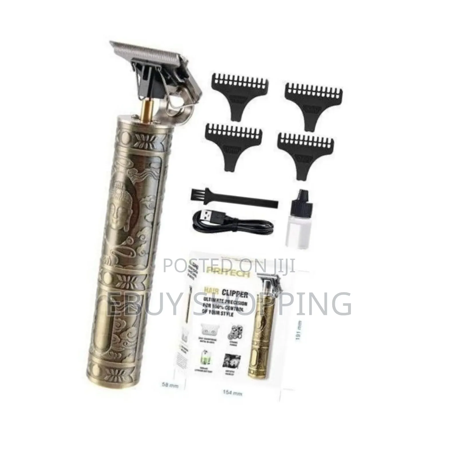 120-Minute Cordless Trimmer: Fine Steel Blades 3h Fast Charge