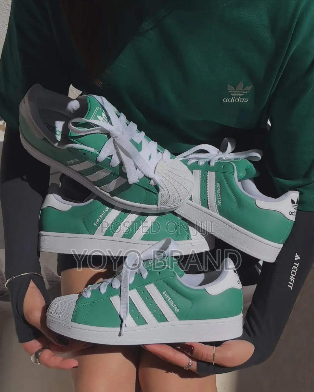 Adidas Super Star Ll Green/White Fashion Sneaker