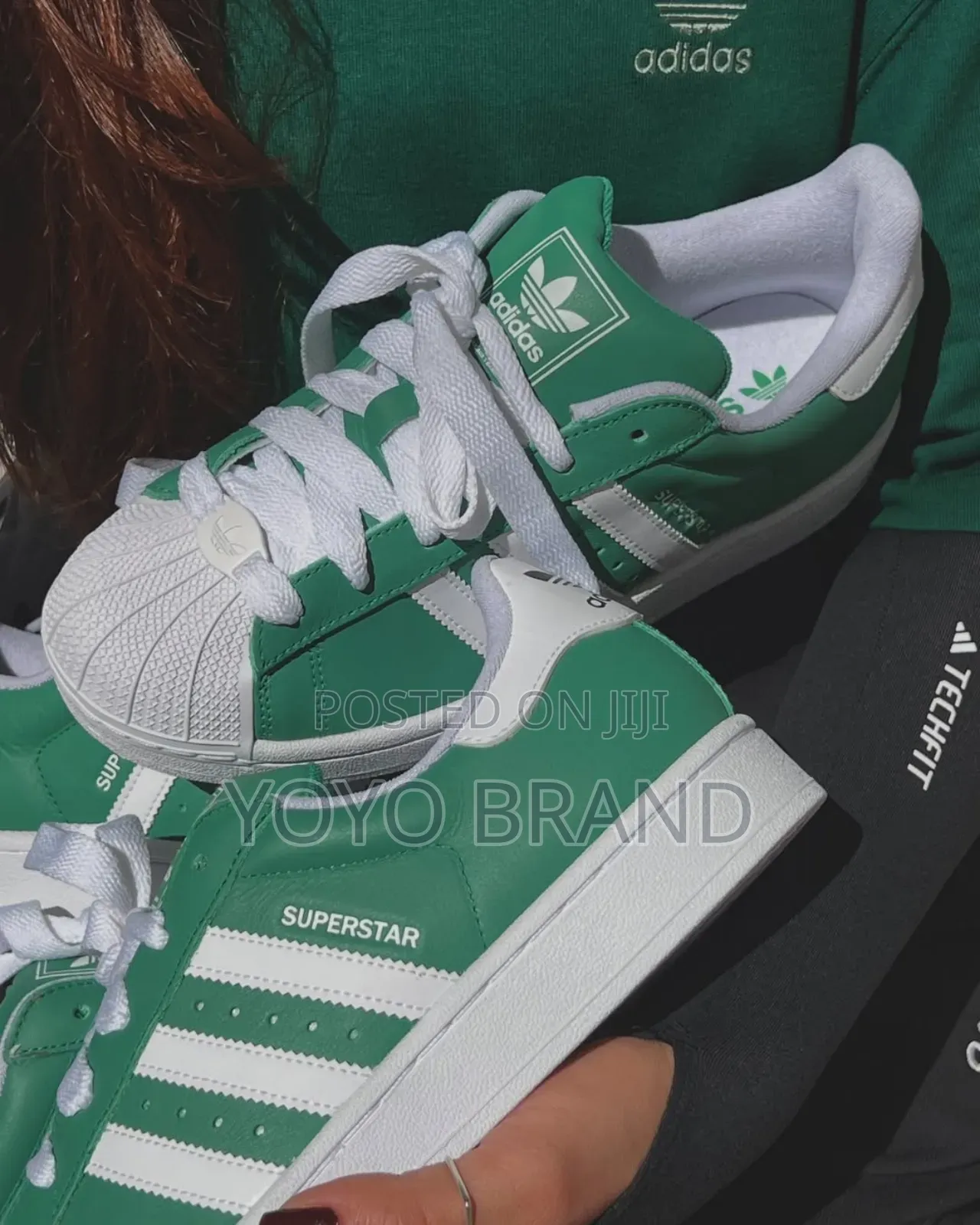 Adidas Super Star Ll Green/White Fashion Sneaker