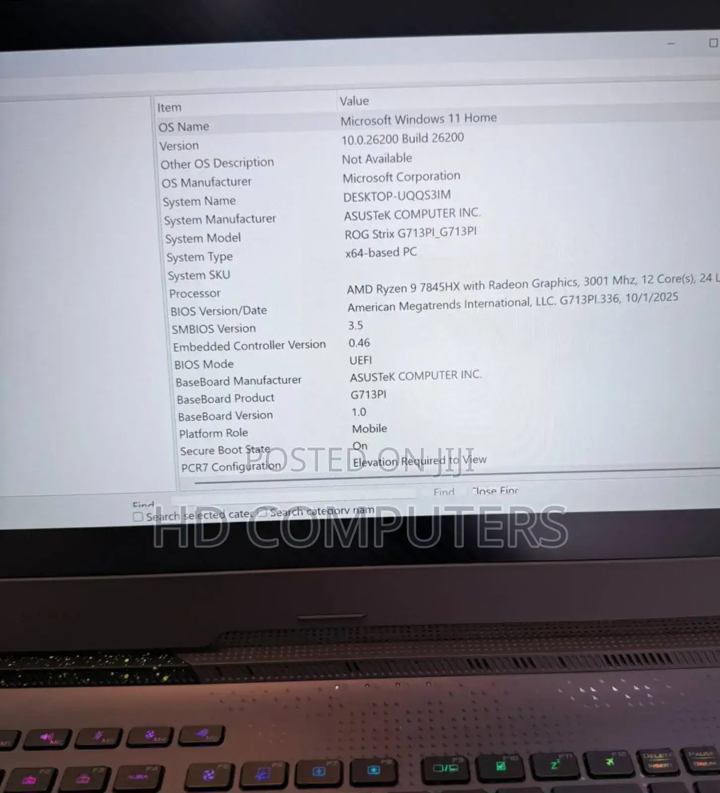 New Laptop Asus G703gx-Xs71 16GB AMD Ryzen 9 SSD 1T
