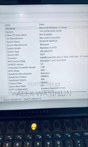 New Laptop Dell Alienware M16 16GB AMD Ryzen 9 SSD 1T