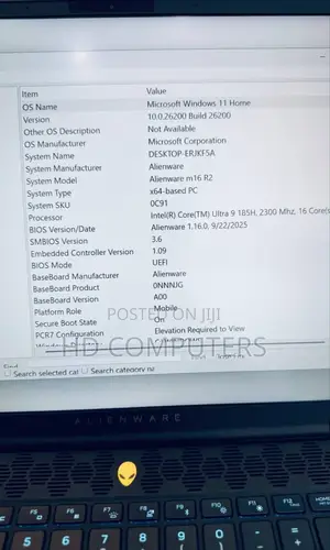 New Laptop Dell Alienware M16 16GB AMD Ryzen 9 SSD 1T