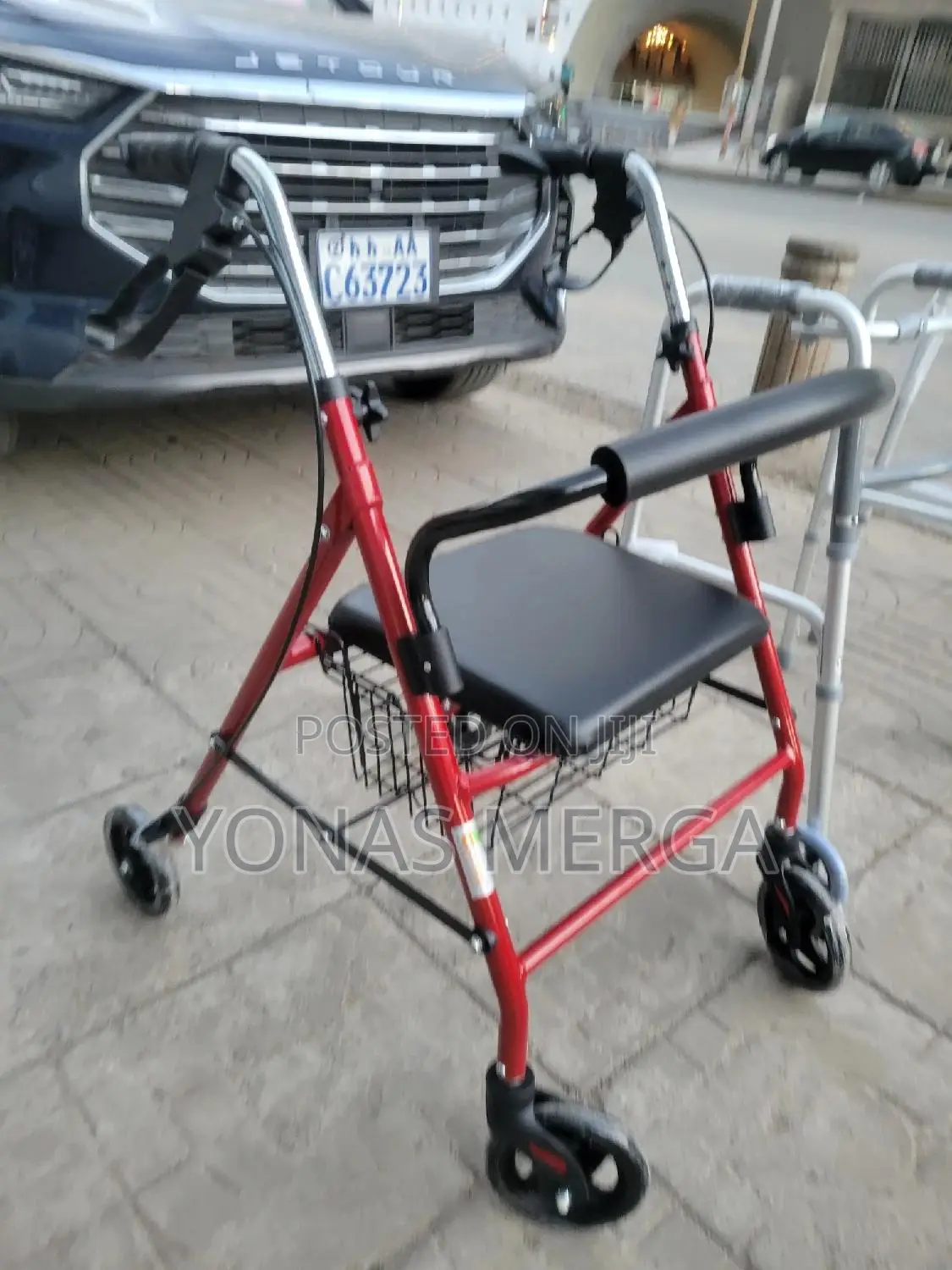 Rollator Walkers齁台collapsible Four Wheel Walker醉፬push Down Brakes