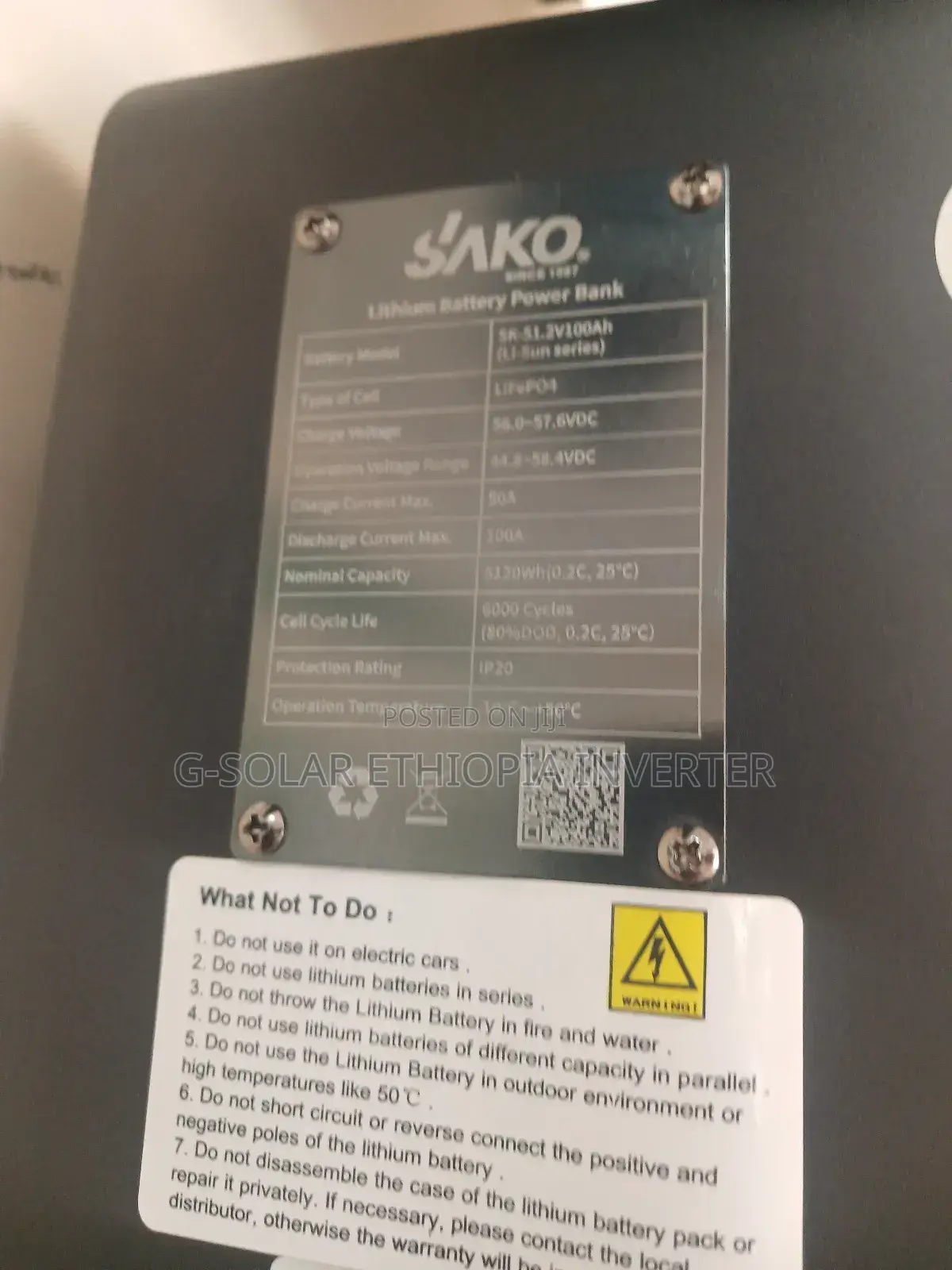 Solar Energy System 6kw Sako Inverter, 51.2v 100ah Battery