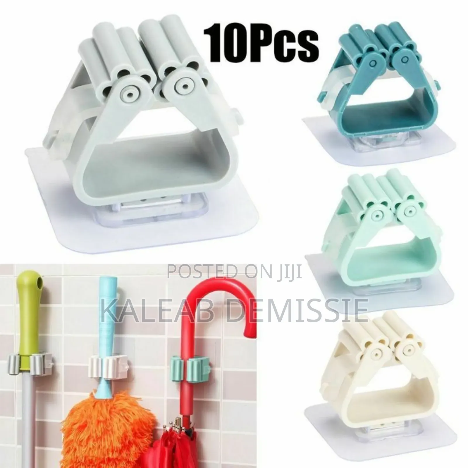 2pcs Punch-free Wall-mounted Strong Mop Hook,