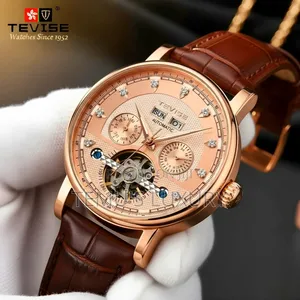 Tevise Automatic Mechanical Timepieces Original Genuine Leather Watch