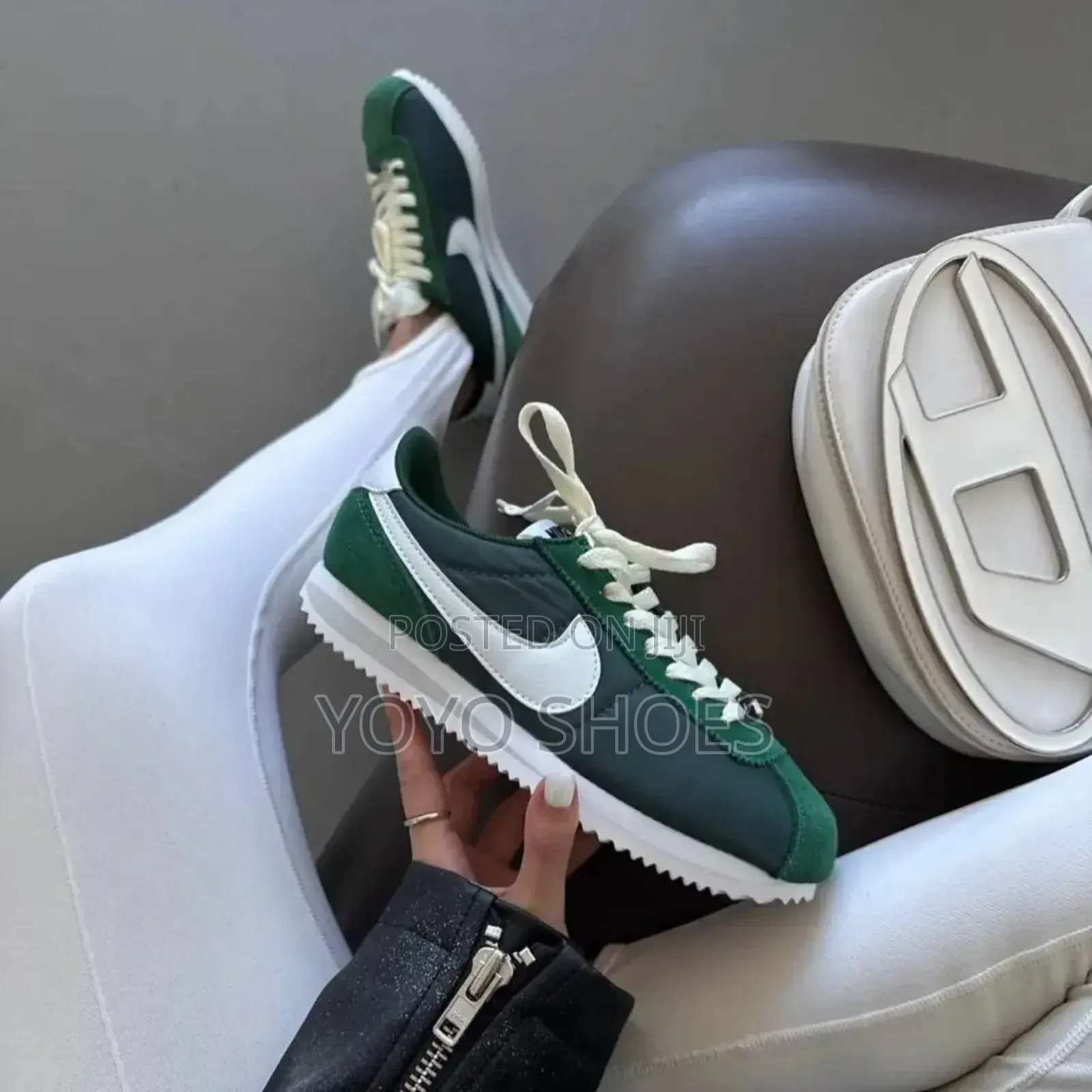 Nike Cortez in the Fire Green Fashion Sneaker