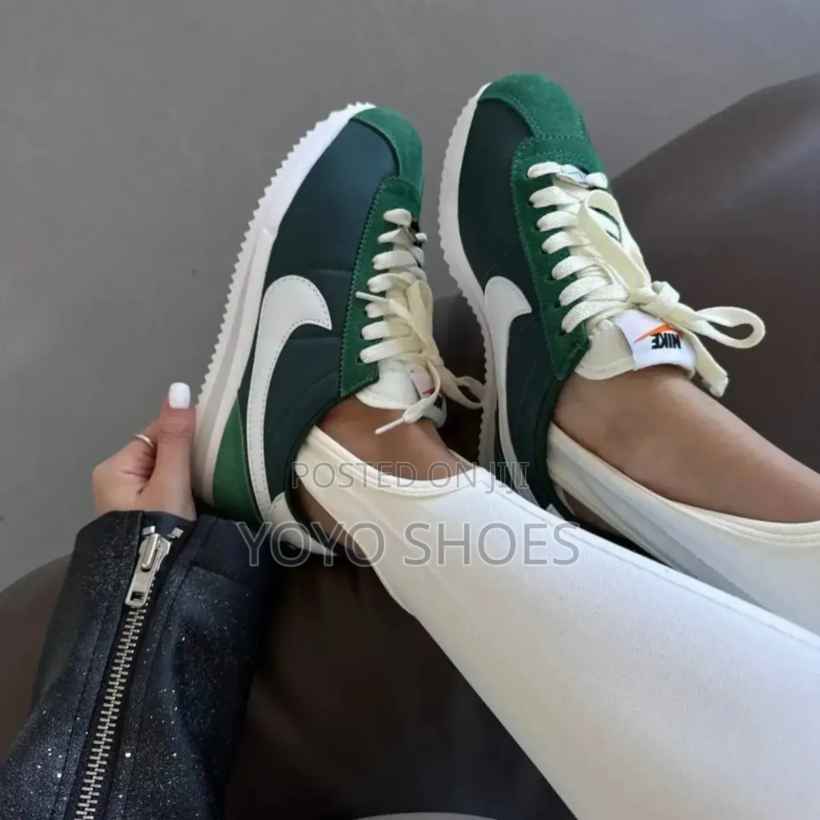 Nike Cortez in the Fire Green Fashion Sneaker
