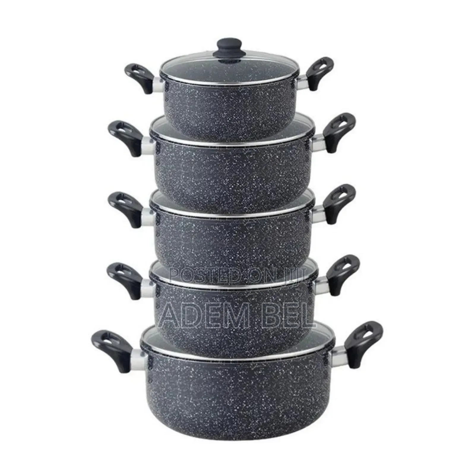 5-Piece Non-Stick Granite Cooking Pot Set