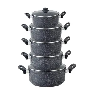 5-Piece Non-Stick Granite Cooking Pot Set