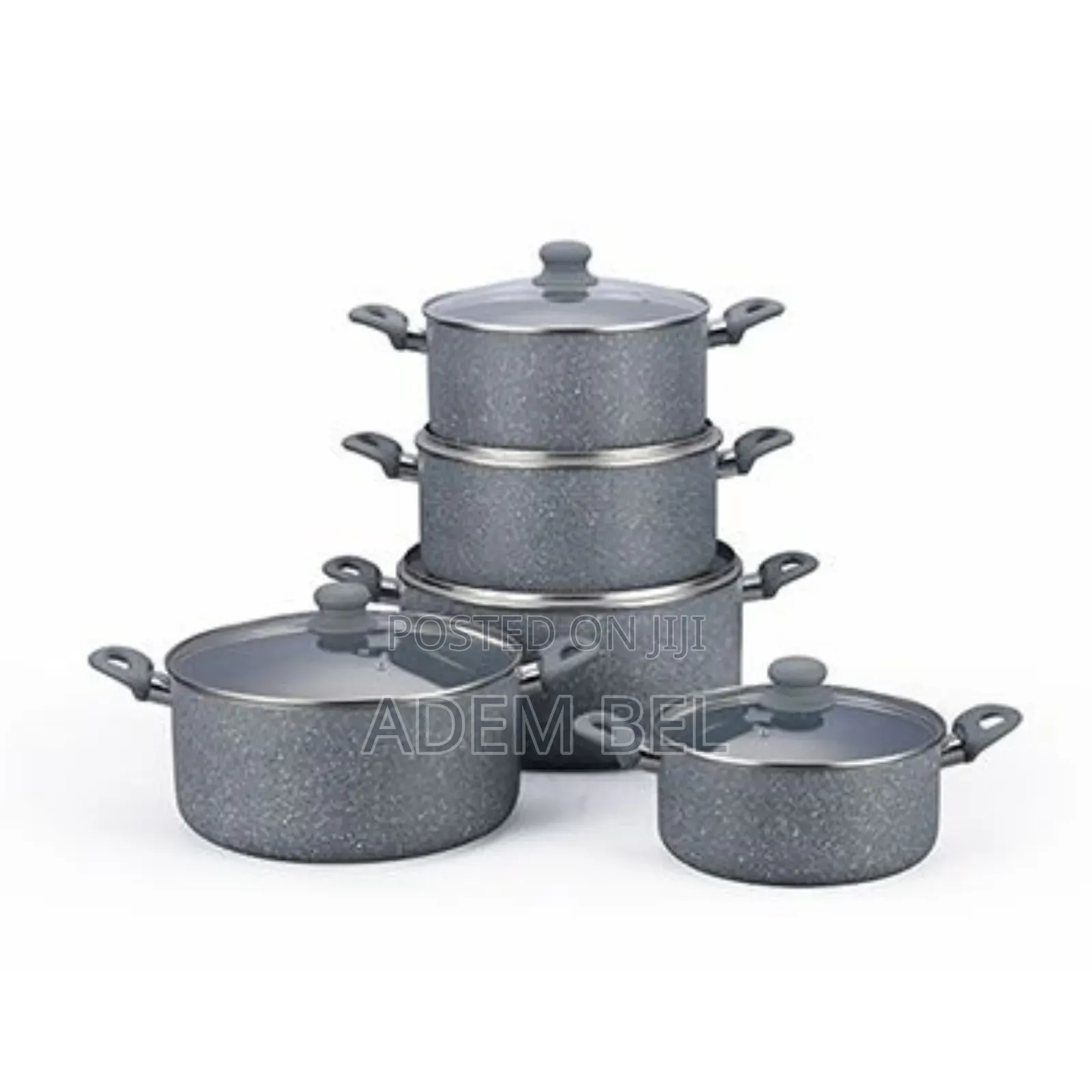5-Piece Non-Stick Granite Cooking Pot Set