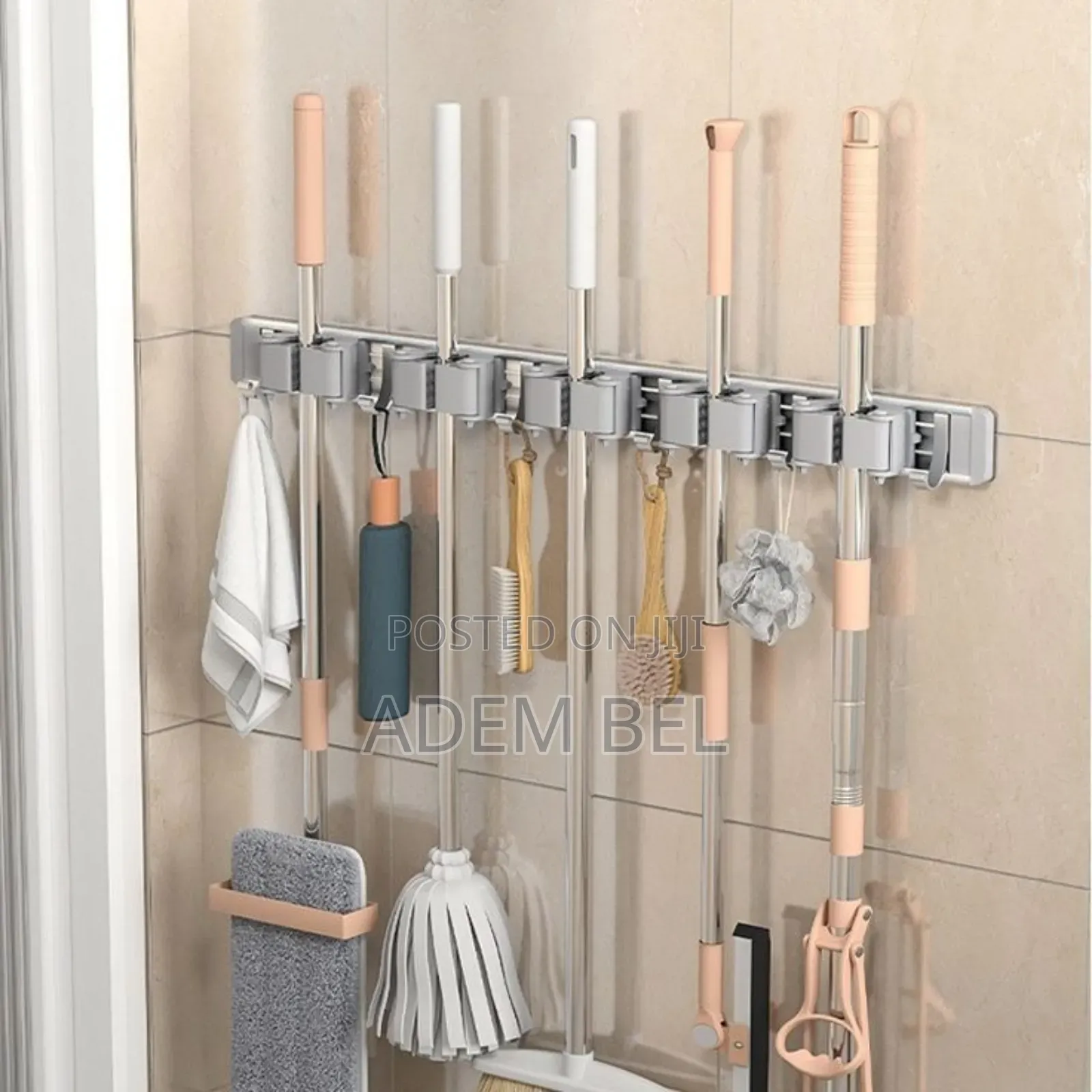 2pcs Punch-Free Wall-Mounted Strong Mop Hook