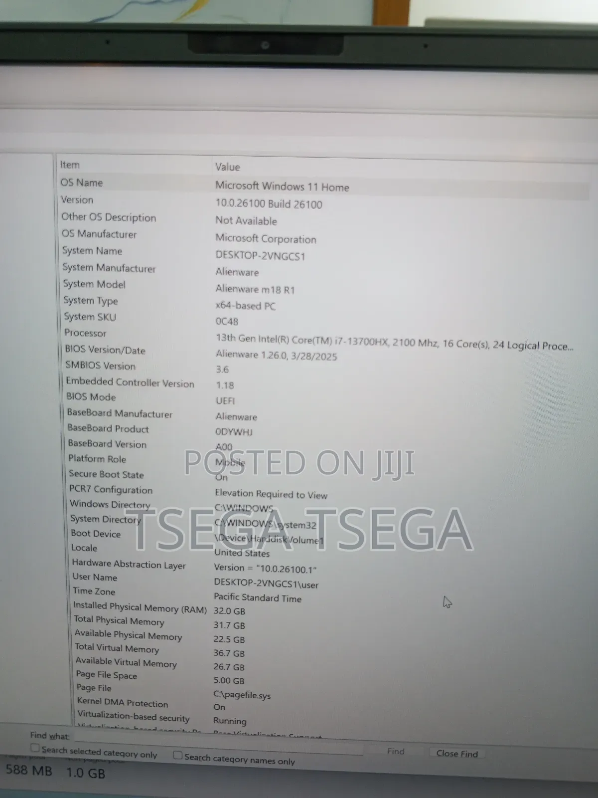 New Laptop Dell Alienware M18 R2 16GB Intel Core I7 SSD 1T