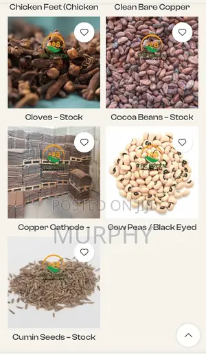 Variety of Agricultural Commodities for Sale