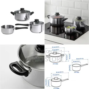 5-Piece Cookware Set,Glass/Stainless-Steel