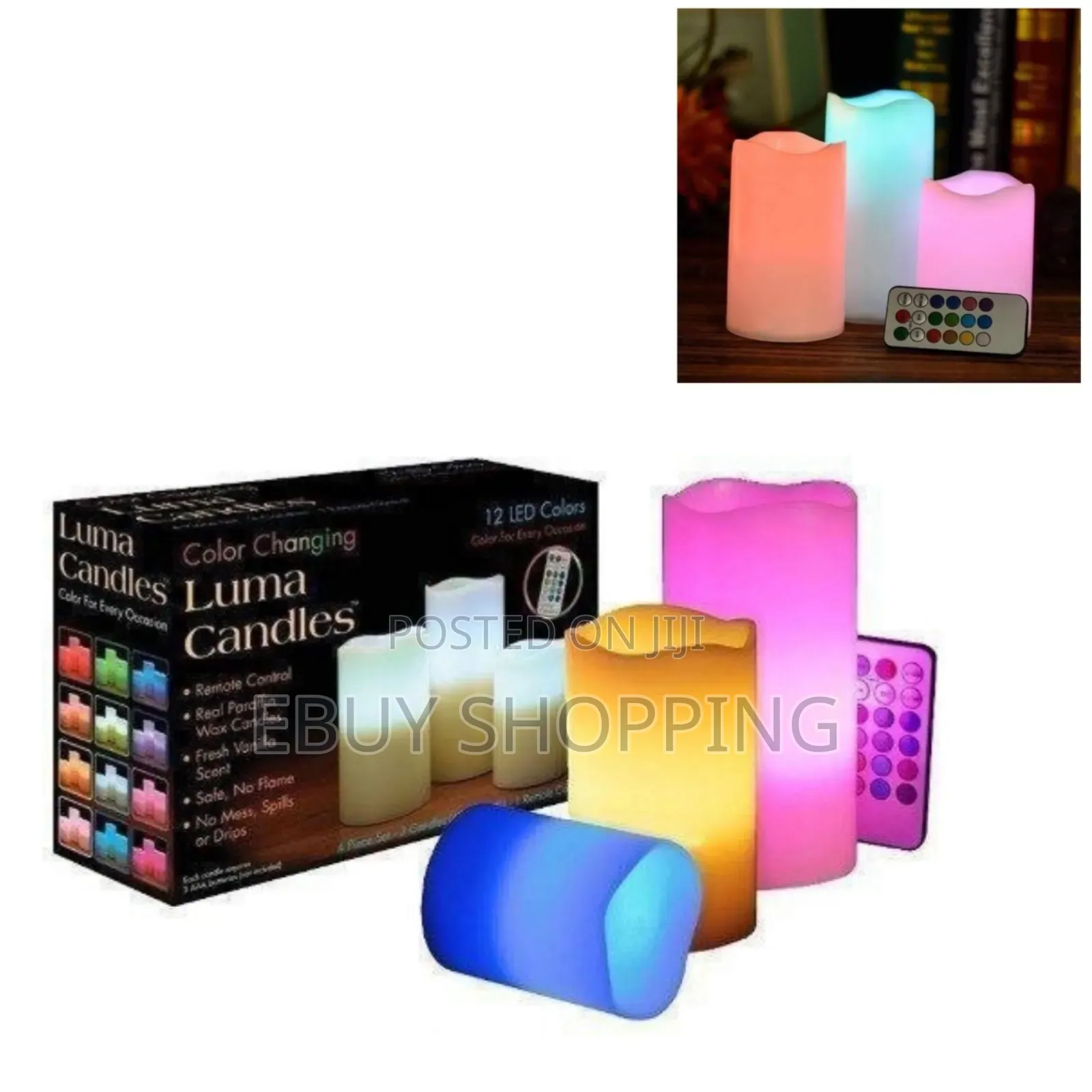 Ambiance Light Show Candles – Set of 3 With Remote, Flicker Effect