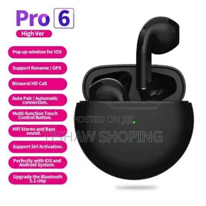 :-Orginal Pro 6 Air Pod Noise Cancelinghigh Qualitysoundqualitycharge
