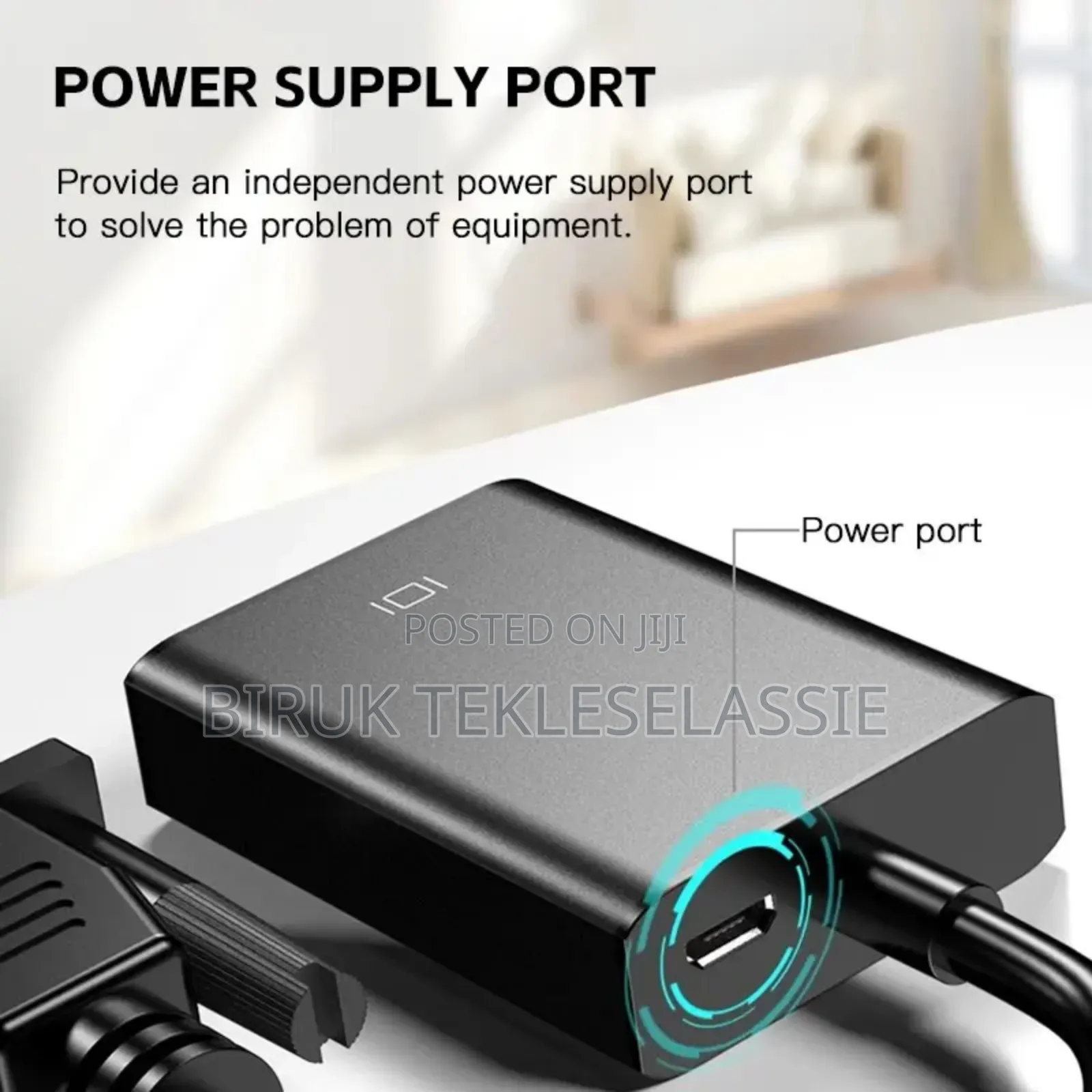 Vga to Hdmi-Compatible Converter Cable Adapter 1080p Audio Power Input