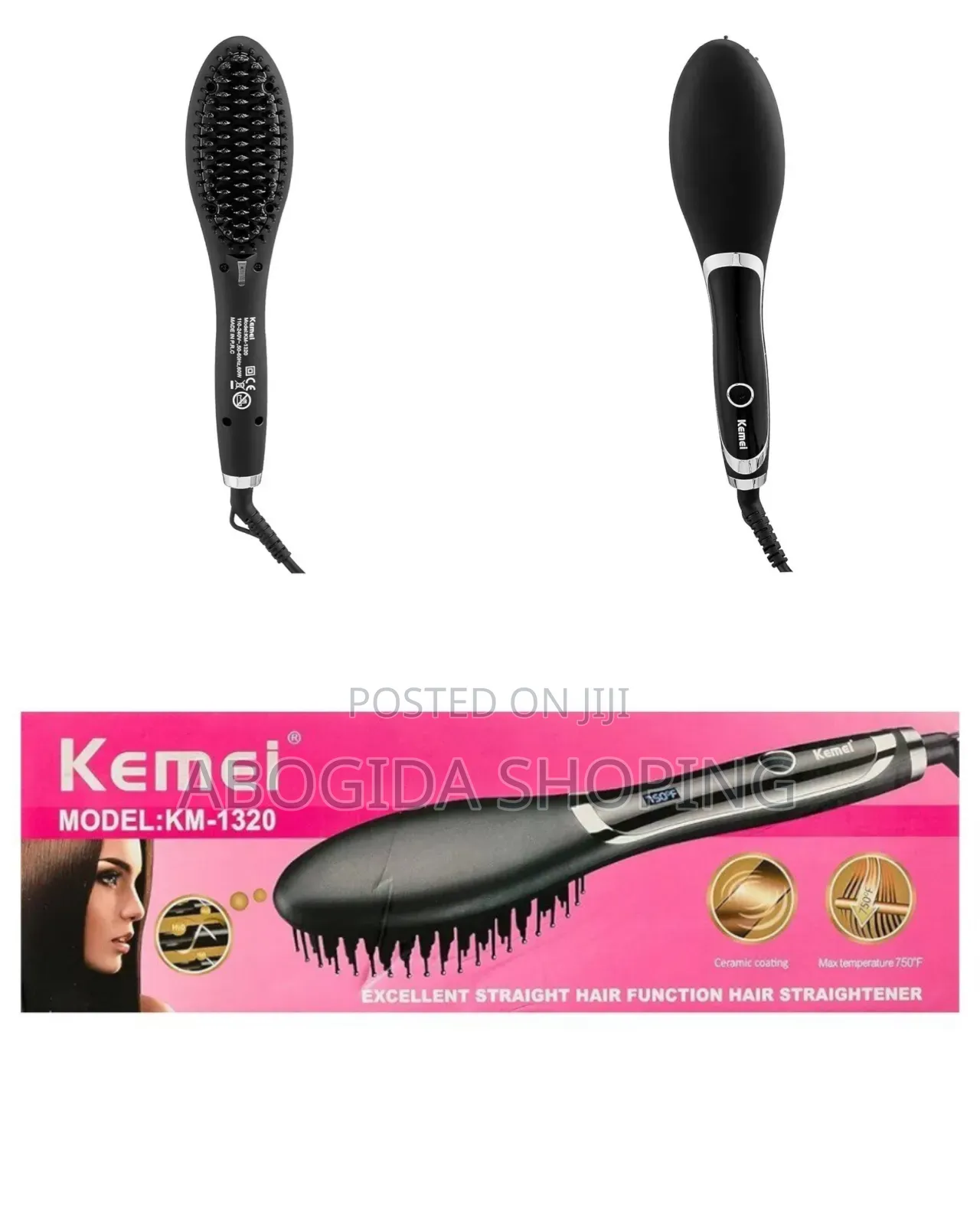 Kemei Professional Hair Straightener Brush
