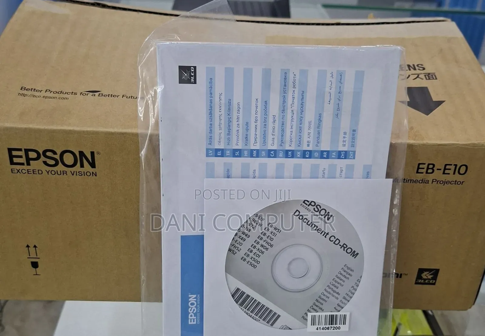 Brand New Epson Projector Model: Eb-E10 With Cartoon