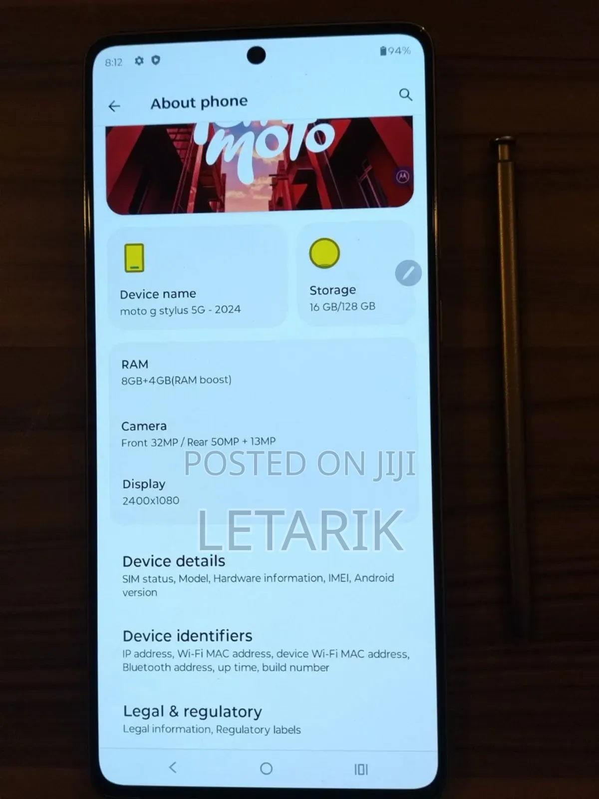 New Motorola Moto G Stylus 5G (2024) 128 GB