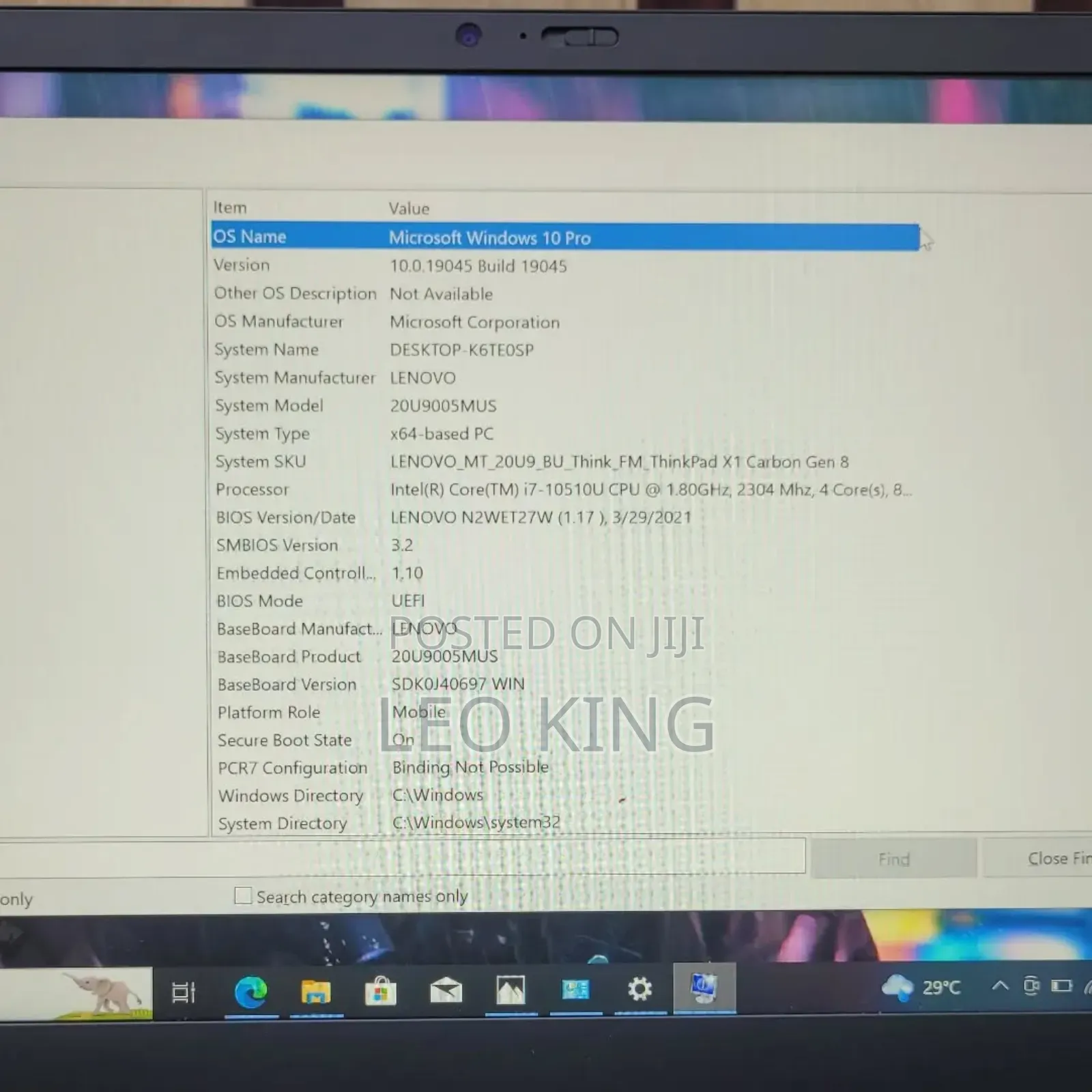 Laptop Lenovo ThinkPad X1 Carbon 16GB Intel Core I7 SSD 512GB